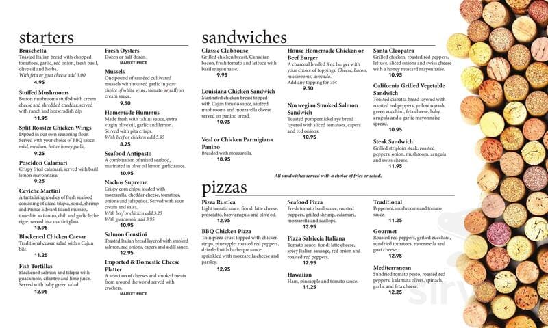 Open Cork Restaurant Mississauga menu